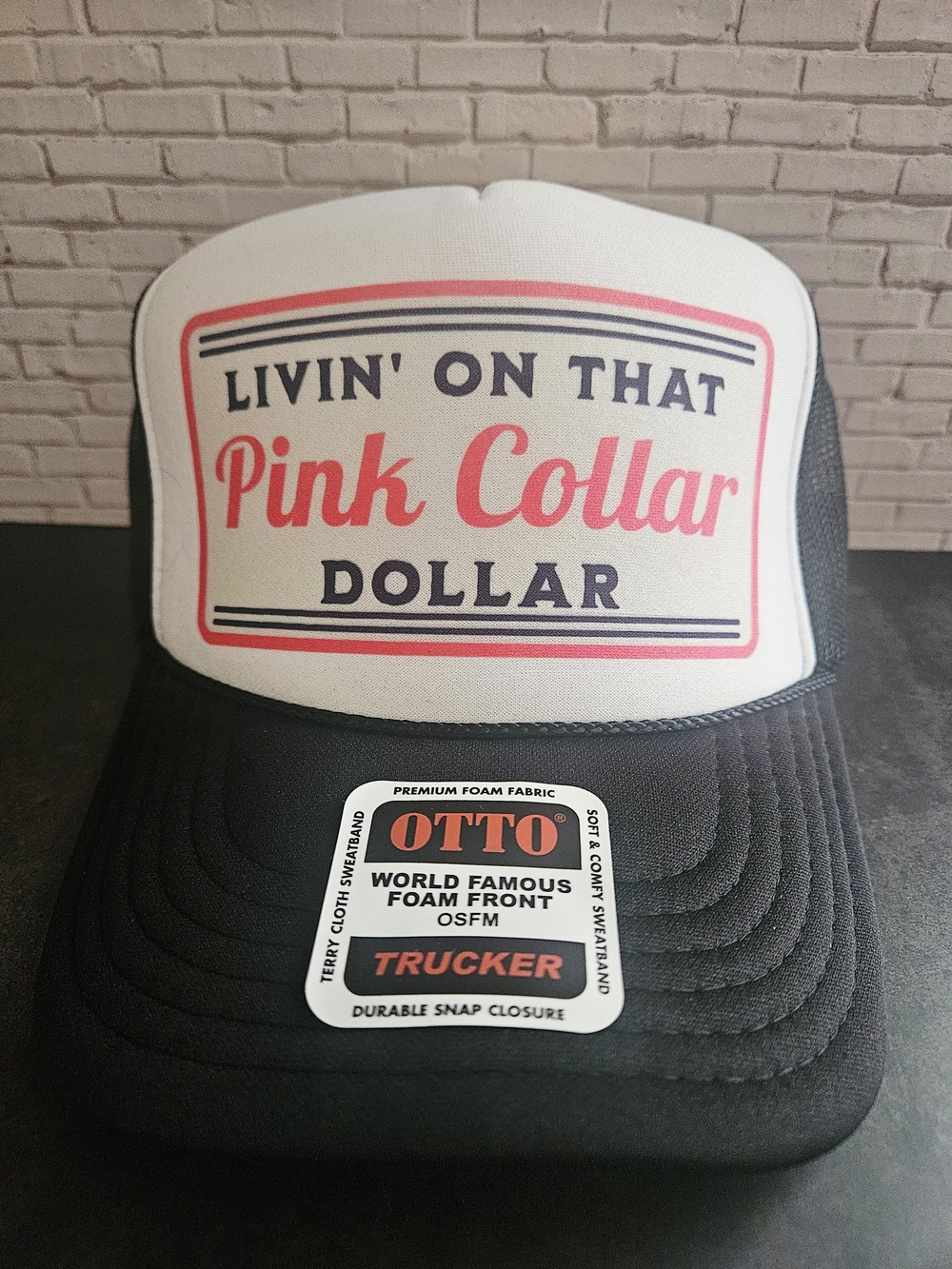 Pink Collar Dollar Trucker Hat